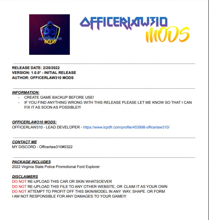 OfficerLaw310 Mods Info Sheet.png