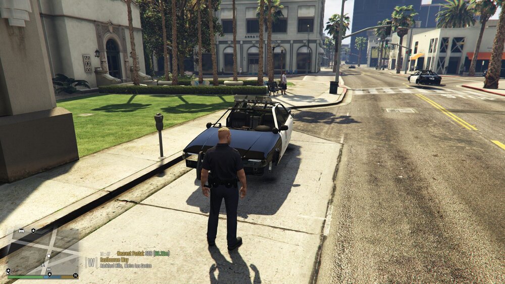 Could contain: outdoor, land vehicle, vehicle, footwear, car, way, tree, wheel, clothing, road, building, sidewalk, person, road surface, street, ground