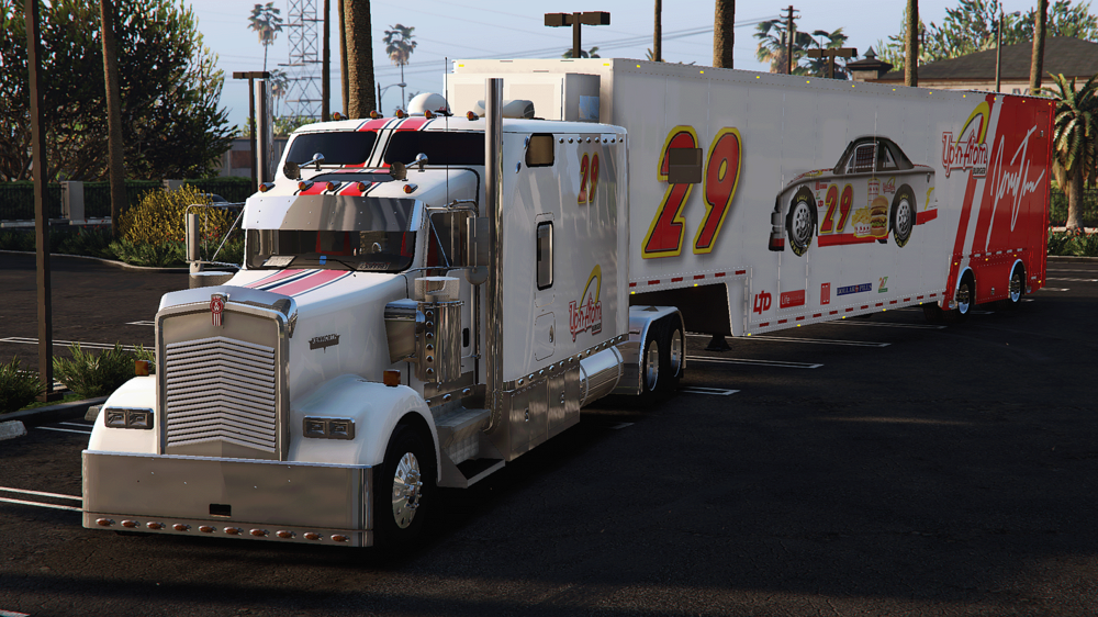 Could contain: vehicle, outdoor, land vehicle, wheel, transport, tree, trailer truck, commercial vehicle, tire, road, truck, freight transport, trailer