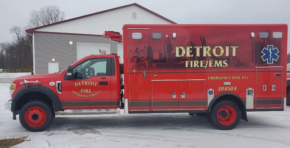 Could contain: fire, transport, vehicle, wheel, land vehicle, text, outdoor, emergency service, emergency vehicle, firefighter, truck, fire department, tire, fire apparatus, emergency, red, auto part, rescue, fire station, department, parked, winter, snow