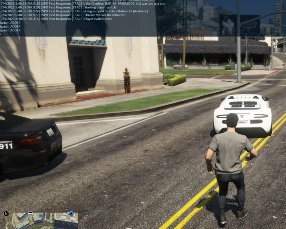 Could contain: outdoor, land vehicle, text, vehicle, wheel, car, road, tire, footwear, asphalt, lane, vehicle registration plate, street, person, police, officer, city