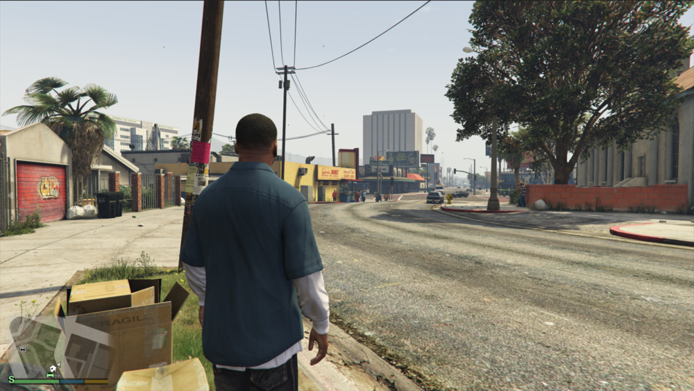 Could contain: outdoor, clothing, sky, tree, person, building, waste container, house, road, plant, man, ground, road surface, city, street, sidewalk