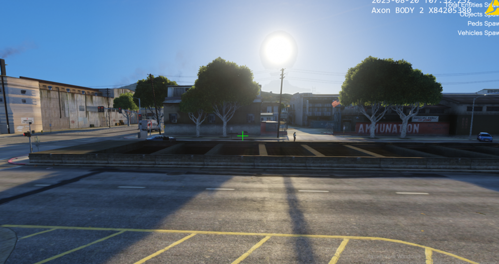 Could contain: outdoor, sky, tree, road, road surface, building, asphalt, thoroughfare, street light, tarmac, lane, way, street, sun, city