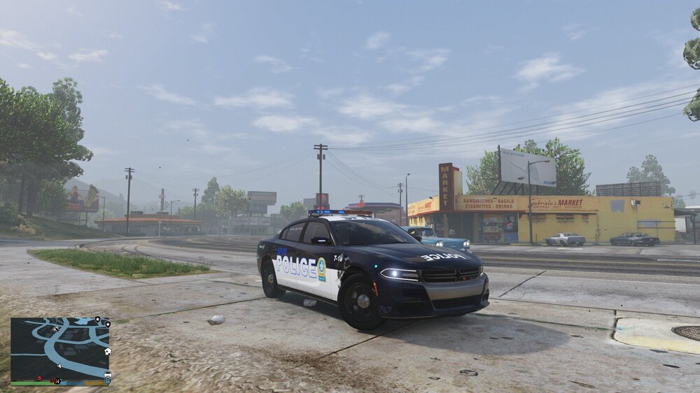 Could contain: outdoor, sky, land vehicle, vehicle, wheel, tree, tire, text, car, ground, transport, cloud, vehicle registration plate, police car, police