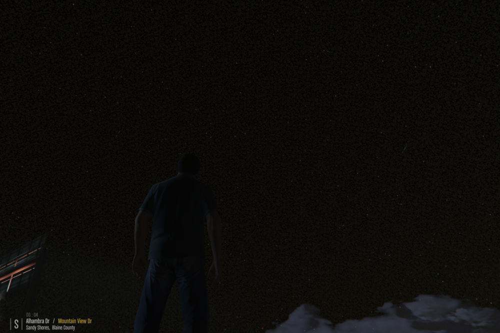 Could contain: sky, outdoor, darkness, star, space, night, night sky, person, snow, nature, winter