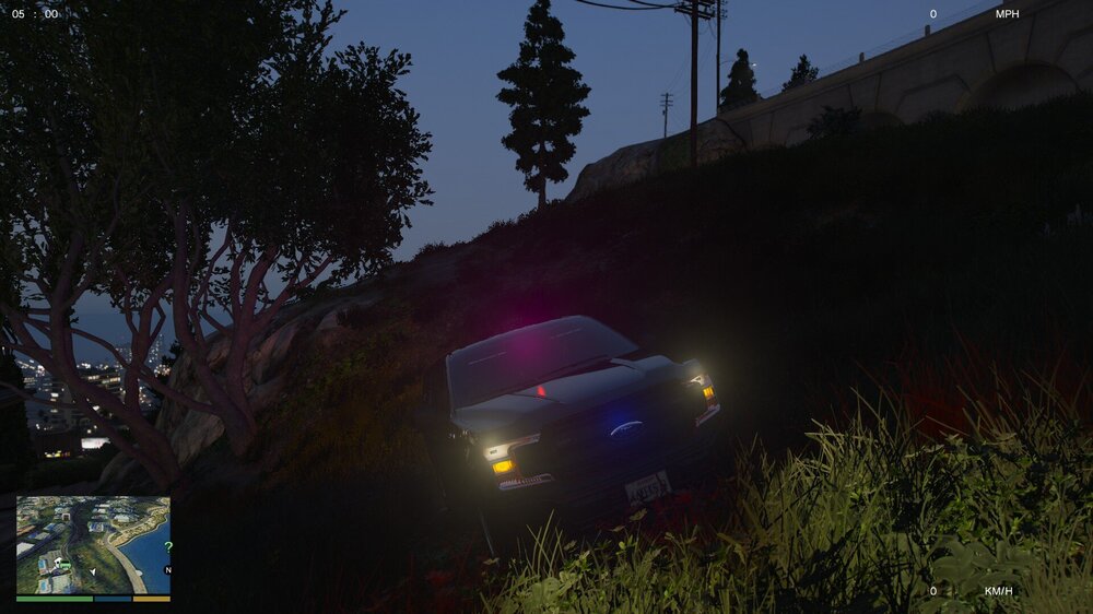 Could contain: outdoor, sky, tree, land vehicle, vehicle, screenshot, car, light, night