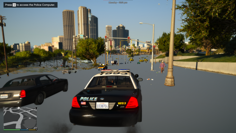 Could contain: land vehicle, text, vehicle, outdoor, sky, wheel, vehicle registration plate, tree, family car, road, street, car, city, police