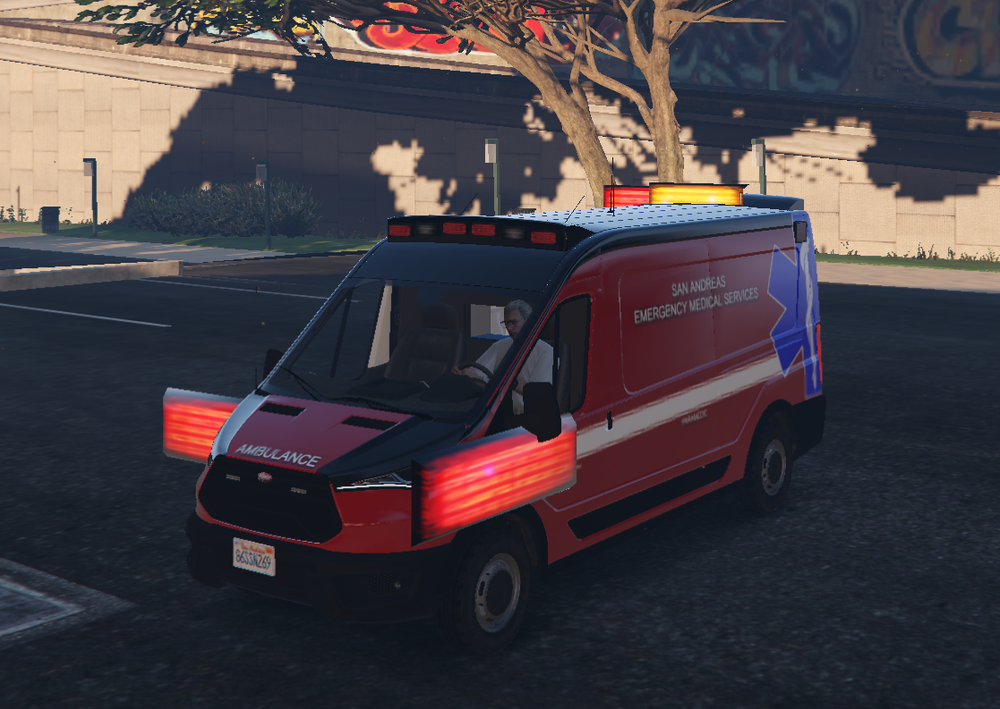 Could contain: vehicle, land vehicle, wheel, transport, outdoor, road, van, car, emergency vehicle, emergency service, mode of transport, emergency, motor vehicle, ambulance, red, street