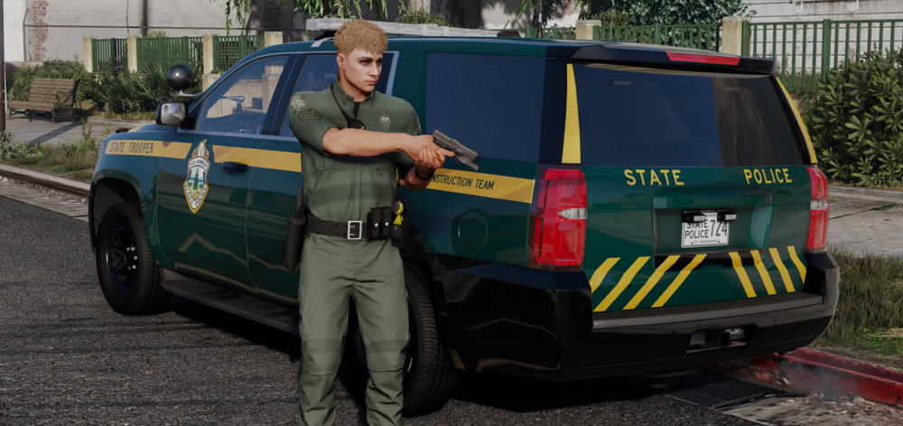 Could contain: vehicle, land vehicle, outdoor, text, wheel, person, clothing, car, law enforcement, vehicle registration plate, tire, police, emergency service, transport, emergency vehicle, emergency, man, van, ground