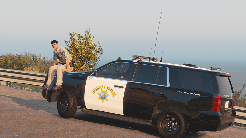 Could contain: vehicle, outdoor, land vehicle, sky, wheel, tire, transport, roof rack, law enforcement, automotive luggage rack, car, automotive carrying rack, sport utility vehicle, person, police