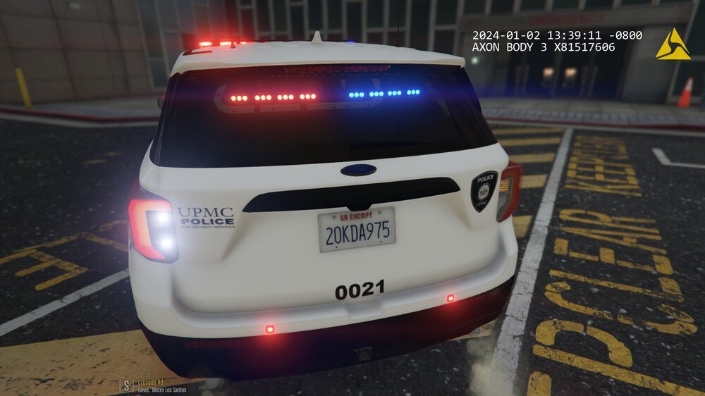 Could contain: text, vehicle, land vehicle, vehicle registration plate, car, road, automotive lighting, auto part, automotive tail & brake light, automotive exterior, light, outdoor, street, police, ground