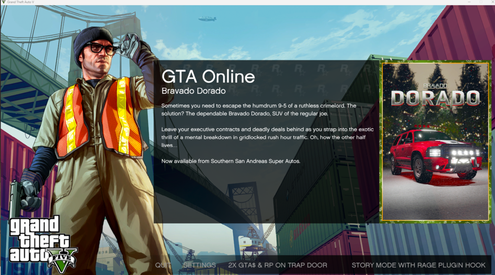 Could contain: text, clothing, man, land vehicle, screenshot, vehicle, person, sky, poster, outdoor