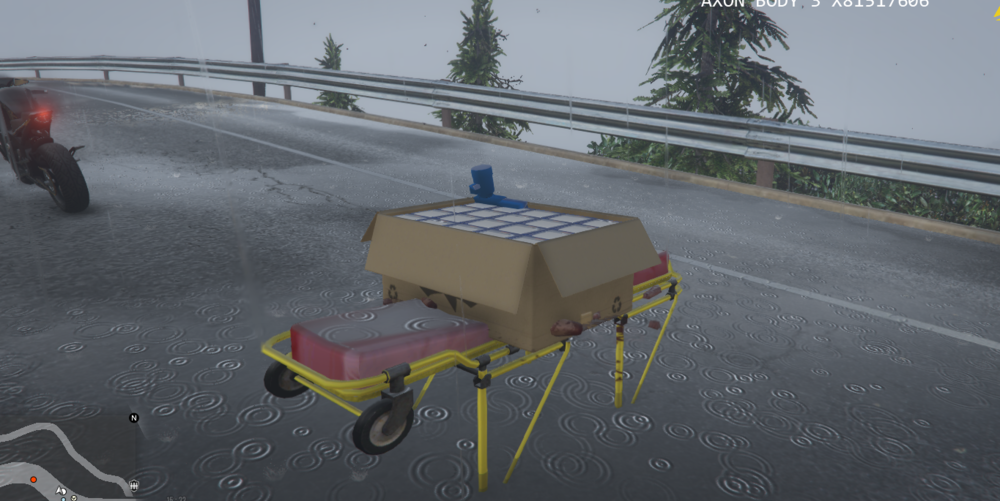 Could contain: wheel, outdoor, tire, road, land vehicle, vehicle, asphalt, ground, street, handcart, trailer