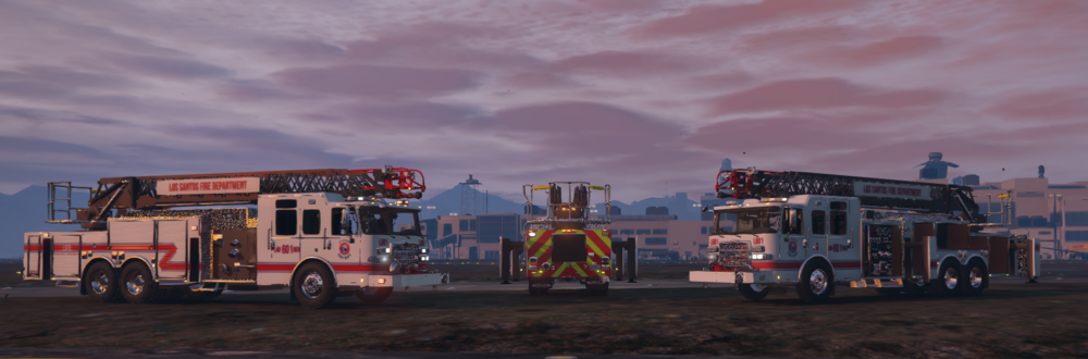 Could contain: sky, cloud, outdoor, vehicle, firefighter, transport, wheel, land vehicle, truck, fire department, fire apparatus, fire, ground, parked