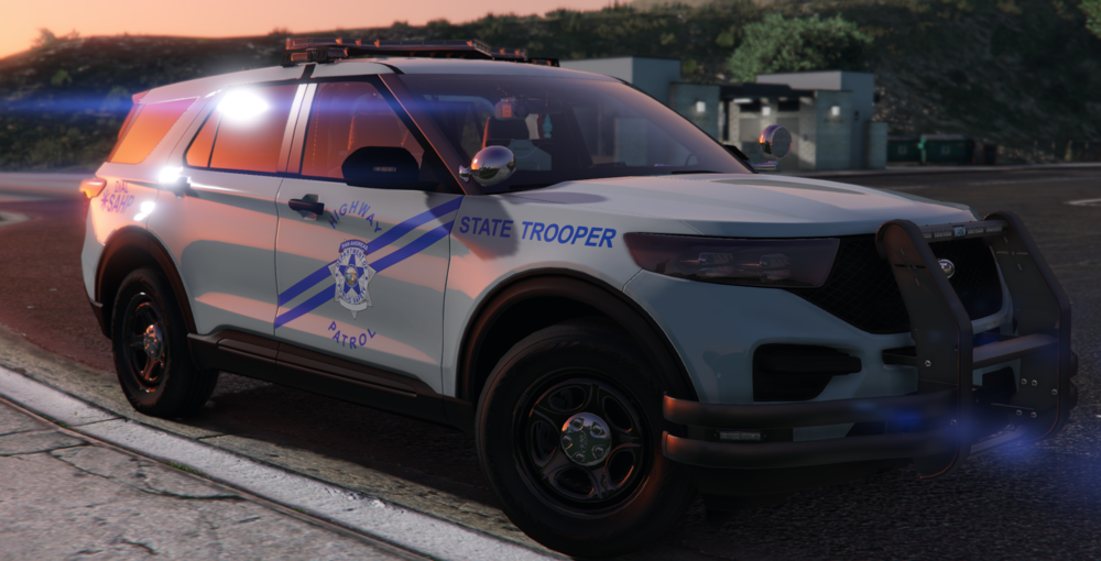 Could contain: vehicle, land vehicle, wheel, tire, outdoor, car, auto part, bumper, sport utility vehicle, automotive design, transport, fender, automotive exterior, hood, road, ford, compact sport utility vehicle, automotive tire, crossover suv, police