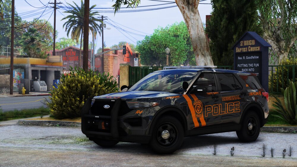 Could contain: land vehicle, vehicle, outdoor, wheel, tire, tree, transport, auto part, sport utility vehicle, text, car, road, police, automotive exterior, bumper, compact sport utility vehicle, street