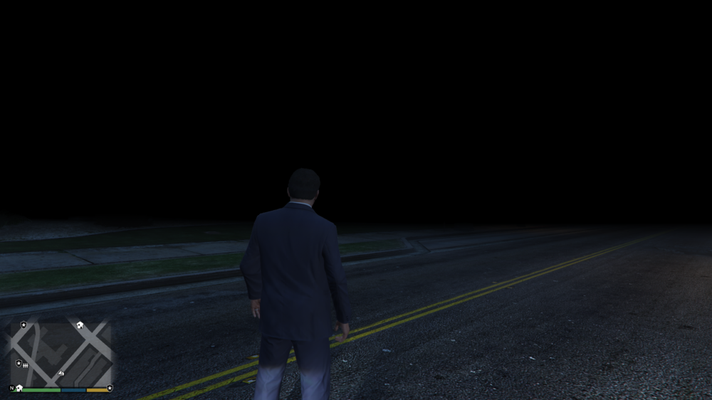 Could contain: clothing, man, screenshot, outdoor, person, road, ground, night