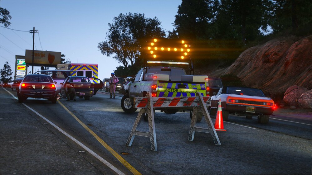 Could contain: outdoor, land vehicle, road, vehicle, wheel, firefighter, sky, emergency service, car, asphalt, tree, tarmac, road surface, emergency, emergency vehicle, street, fire, ambulance, light, police, ground