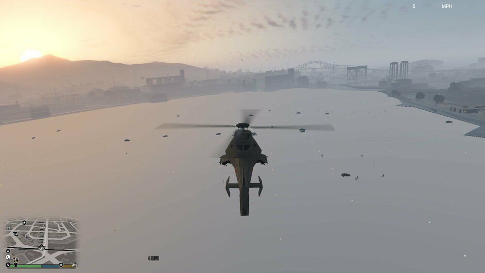 Could contain: outdoor, sky, transport, fog, helicopter, aircraft, winter, mountain