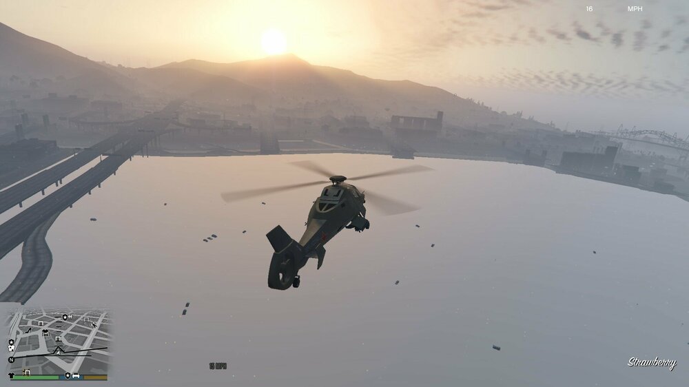 Could contain: sky, outdoor, helicopter, aircraft, screenshot, mountain