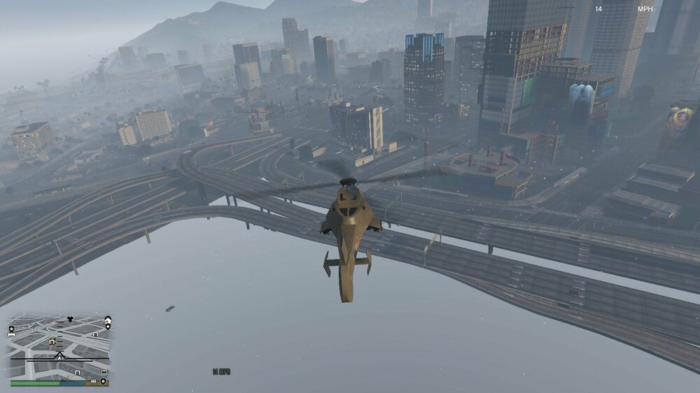 Could contain: fog, outdoor, skyscraper, screenshot, aircraft, pc game, mountain
