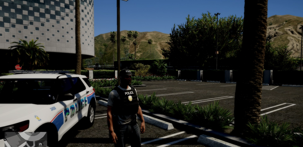 Could contain: outdoor, land vehicle, vehicle, wheel, sky, tire, tree, transport, road, car, police