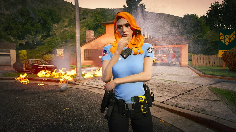 Could contain: clothing, tree, person, outdoor, woman, ground, fire