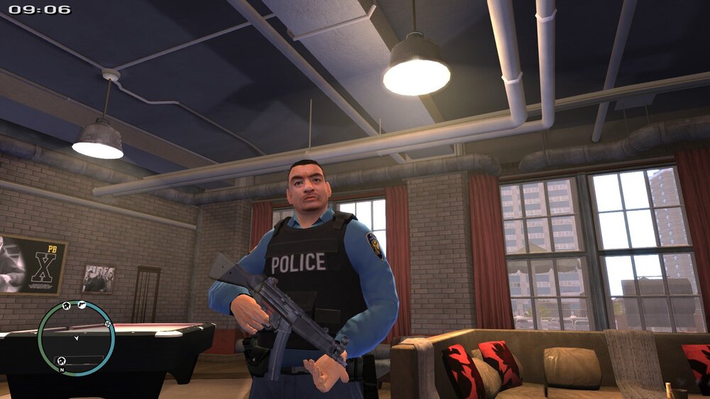 Could contain: clothing, indoor, person, man, ceiling, furniture, wall, couch, guitar, chair, room, table, window, standing, floor