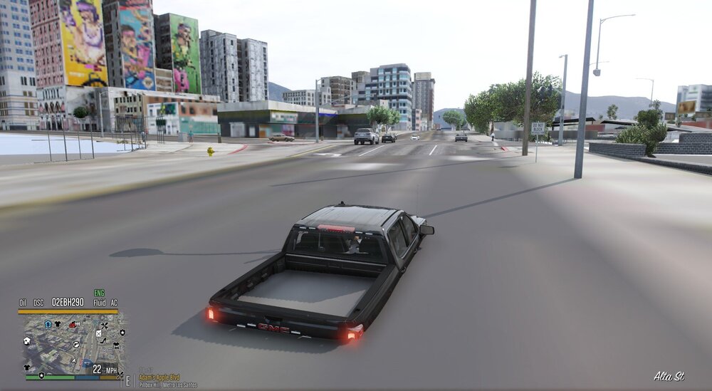 Could contain: vehicle, land vehicle, outdoor, road, sky, text, wheel, car, screenshot, billboard, lane, traffic, thoroughfare, street, way, city