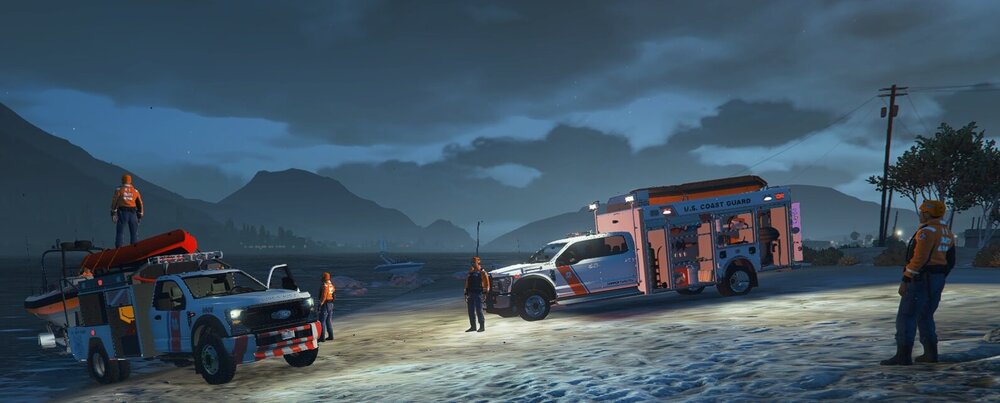 Could contain: sky, vehicle, outdoor, cloud, land vehicle, wheel, firefighter, truck, ground, mountain, people