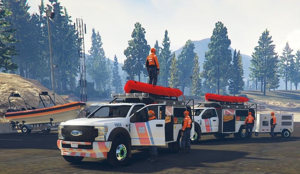 Could contain: outdoor, transport, vehicle, wheel, land vehicle, sky, firefighter, fire, tree, emergency service, road, emergency vehicle, fire department, tire, fire apparatus, parked, truck, mountain, ground, red