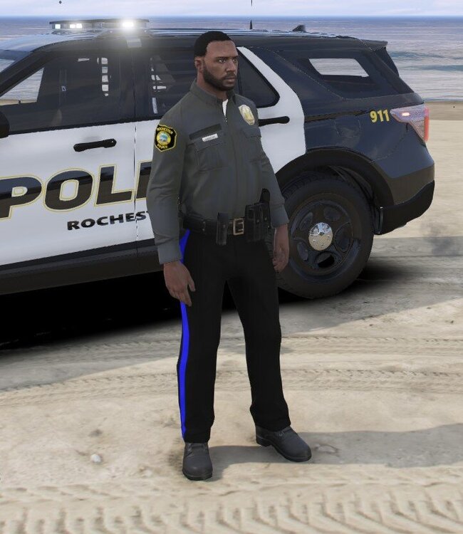 Could contain: vehicle, land vehicle, outdoor, clothing, car, wheel, person, tire, law enforcement, man, ground, officer, police, standing