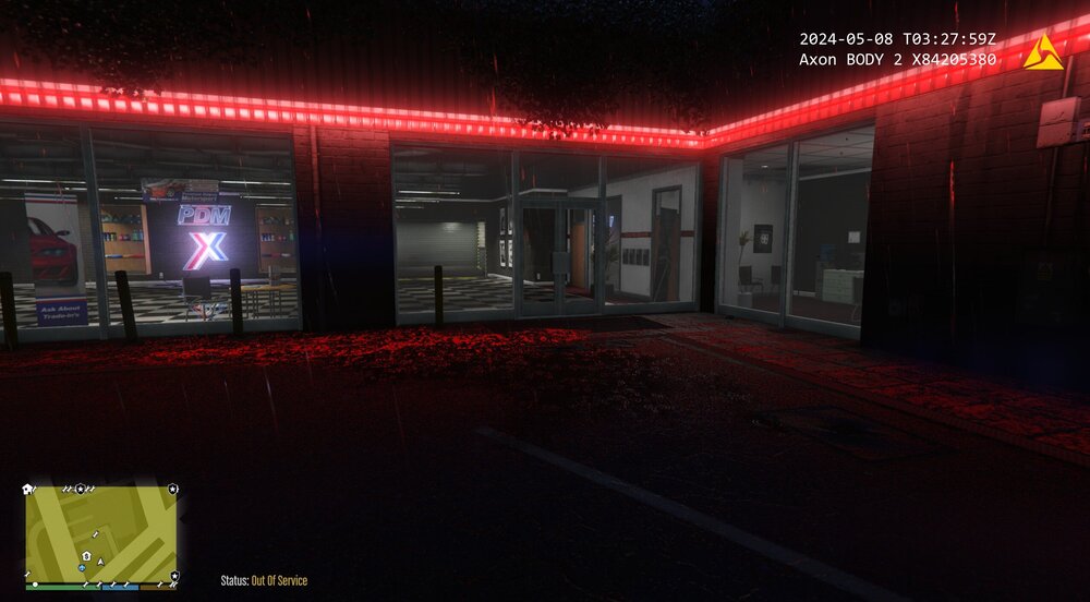 Could contain: screenshot, text, building, electronic signage, neon, ceiling, night, light, red