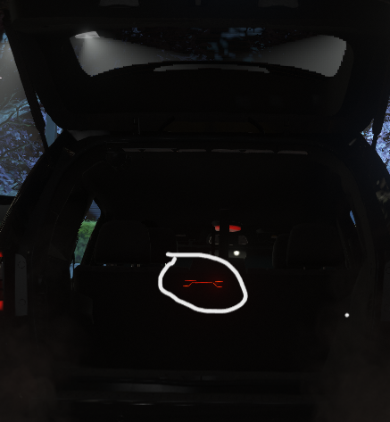 Could contain: vehicle, trunk, car, luggage compartment, automotive design, auto part, night