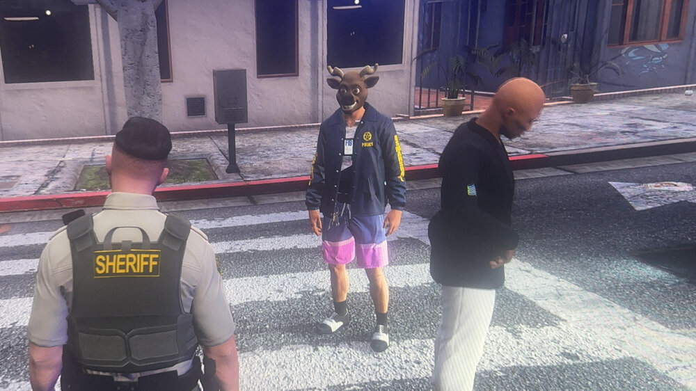 Could contain: clothing, person, footwear, ground, building, man, luggage and bags, outdoor