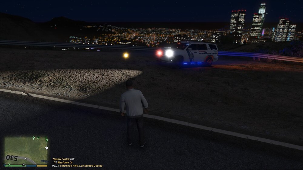 Could contain: outdoor, sky, screenshot, night, road, ground, person