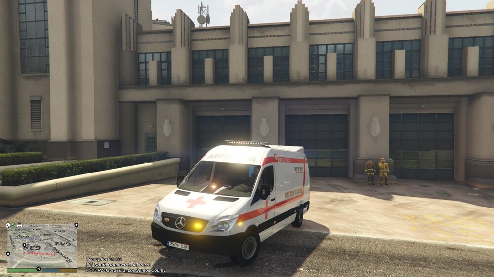 Could contain: vehicle, land vehicle, transport, building, outdoor, ambulance, wheel, ground, van