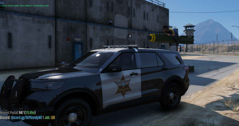 Could contain: vehicle, land vehicle, wheel, tire, transport, car, outdoor, sport utility vehicle, auto part, roof rack, automotive luggage rack, compact sport utility vehicle, automotive carrying rack, automotive tire, bumper, police, automotive exterior