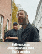 Could contain: human face, clothing, building, man, person, smile, text, outdoor