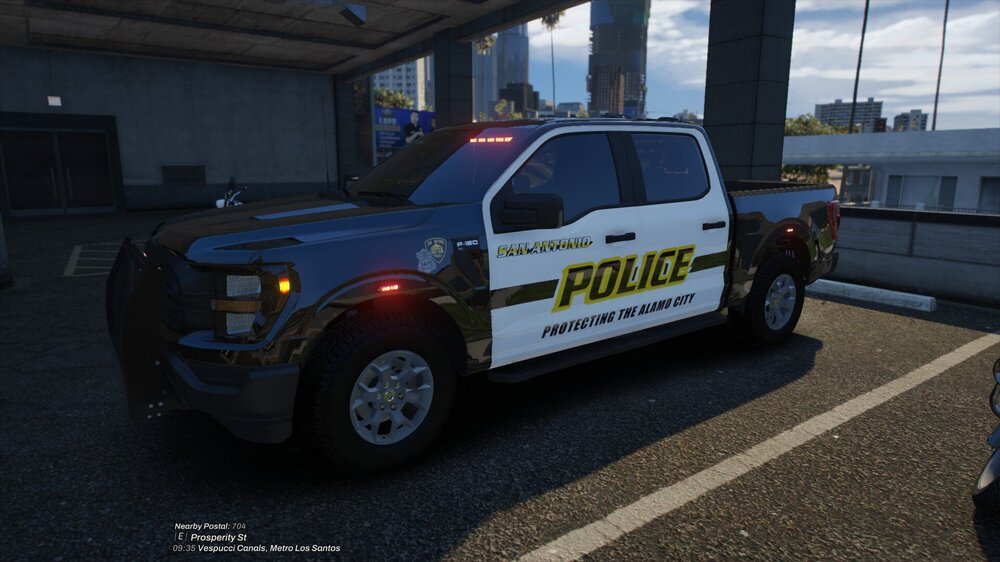 Could contain: vehicle, land vehicle, tire, wheel, text, auto part, transport, outdoor, bumper, motor vehicle, automotive exterior, sport utility vehicle, road, automotive tire, fender, vehicle registration plate, law enforcement, car, parked, police