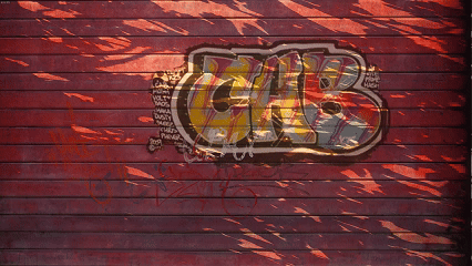 Could contain: building, art, maroon, painting, brick, brickwork, wall, red, outdoor, painted