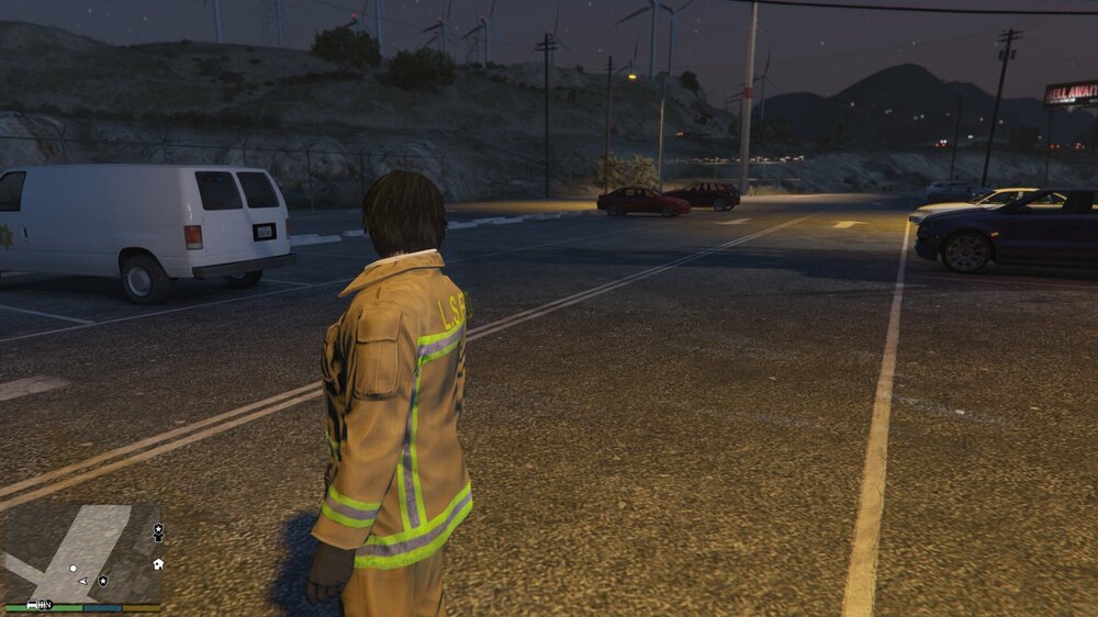 Could contain: outdoor, vehicle, land vehicle, car, wheel, van, road, firefighter, truck, ground, person, yellow