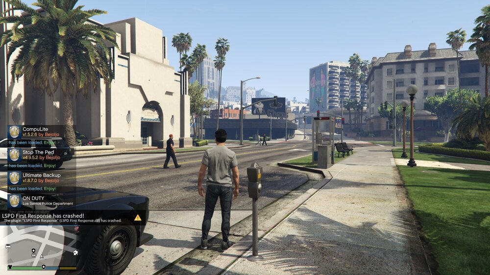 Could contain: outdoor, tree, sky, palm tree, building, screenshot, person, city, ground, street