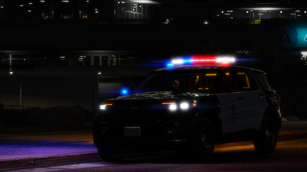 Could contain: vehicle, land vehicle, wheel, transport, outdoor, tire, automotive lighting, automotive light bulb, car, auto part, road, night, police, driving, street, dark, light