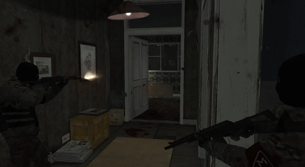 Could contain: weapon, firearm, rifle, indoor, wall