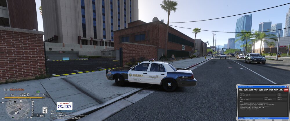 Could contain: vehicle, text, land vehicle, outdoor, wheel, building, tire, sky, road, police, street, car