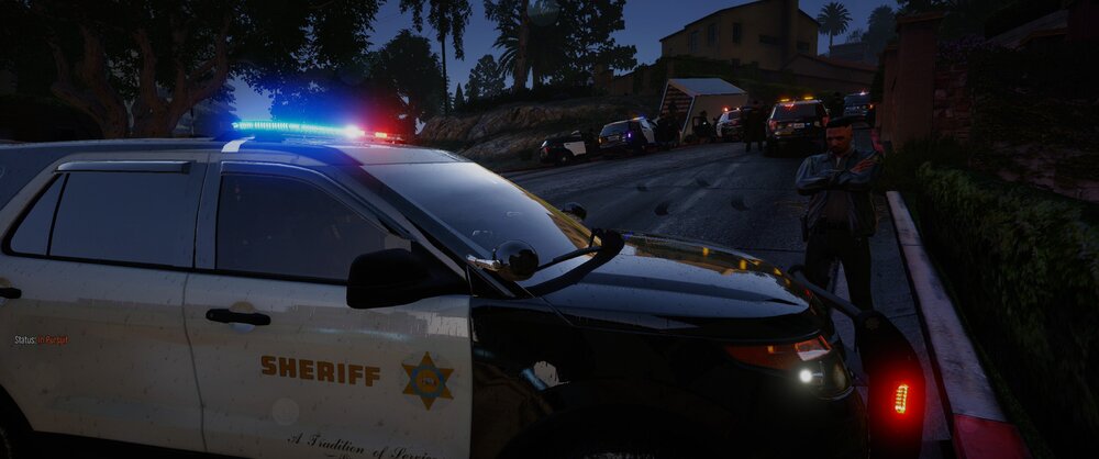 Could contain: vehicle, land vehicle, outdoor, wheel, transport, auto part, automotive tail & brake light, automotive exterior, tire, automotive carrying rack, automotive lighting, roof rack, automotive luggage rack, vehicle registration plate, police car, motor vehicle, windshield, light, car, police, night