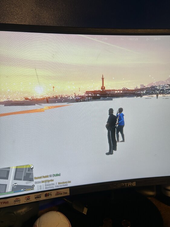 Could contain: text, monitor, display device, person, outdoor, flat, screen