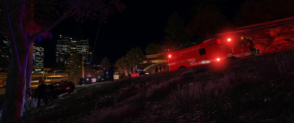 Could contain: outdoor, train, electricity, night, tree, darkness, vehicle, red, track, light, city, dark