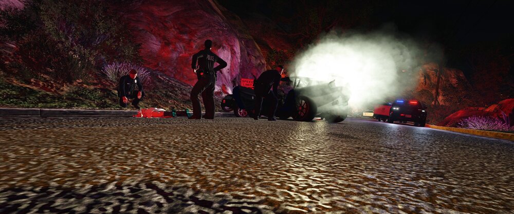 Could contain: firefighter, outdoor, ground, night, fire